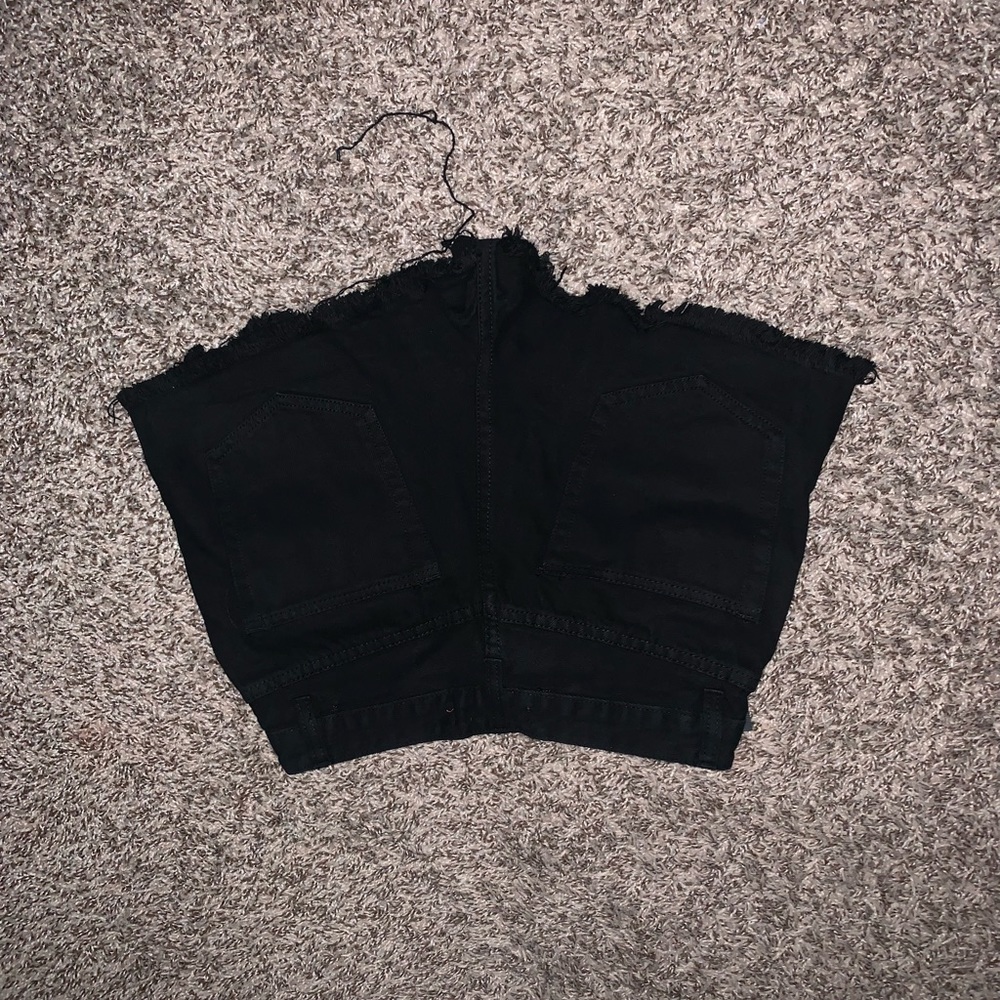 Black ripped high waisted shorts